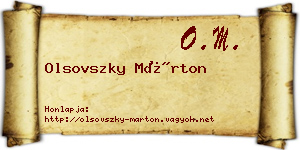 Olsovszky Márton névjegykártya