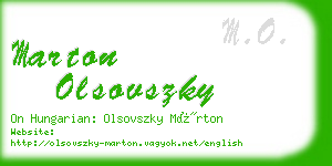 marton olsovszky business card